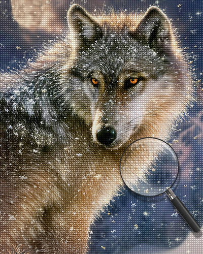 Wolf in Snow Diamond Painting