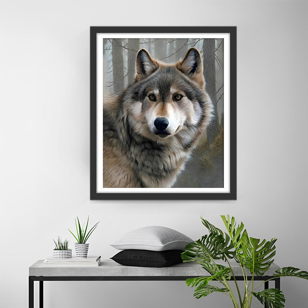 Wolf in the Forest Diamond Painting