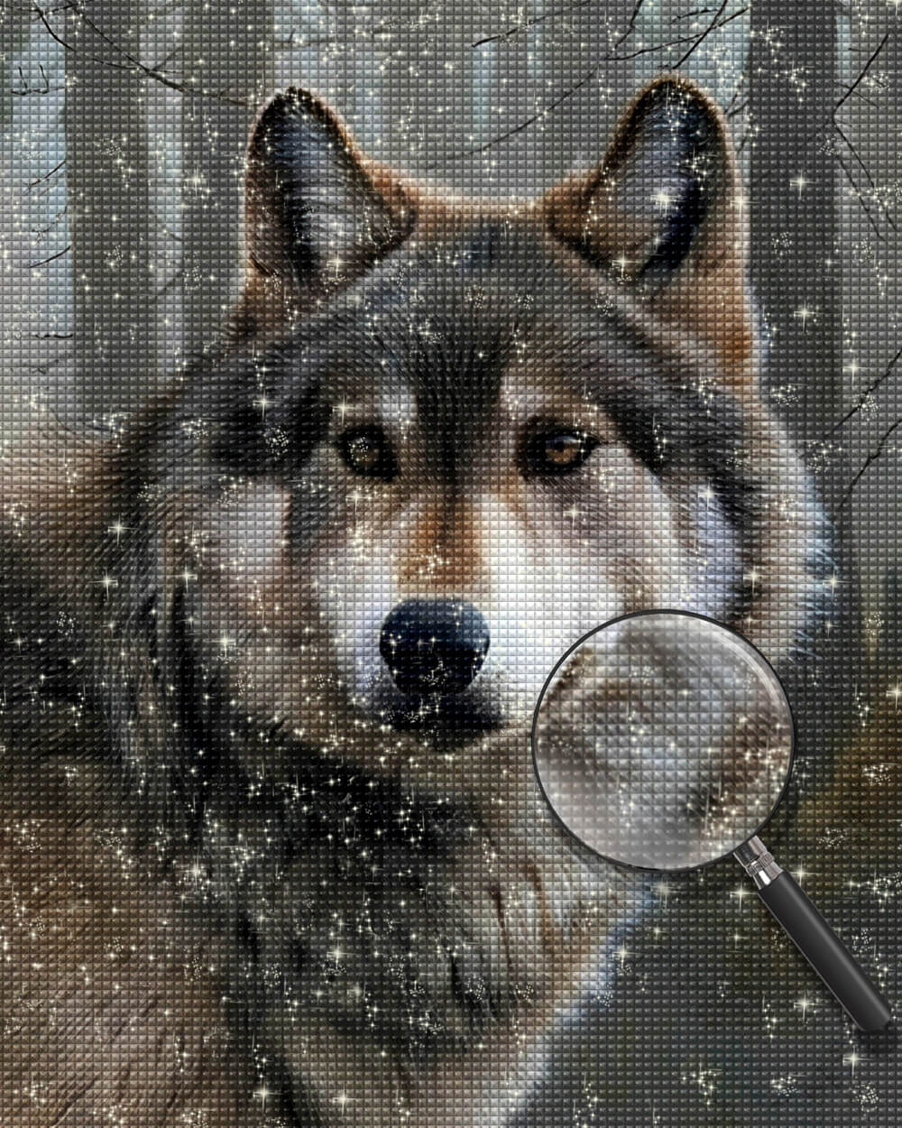 Wolf in the Forest Diamond Painting