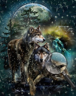 Wolves at Night Diamond Painting
