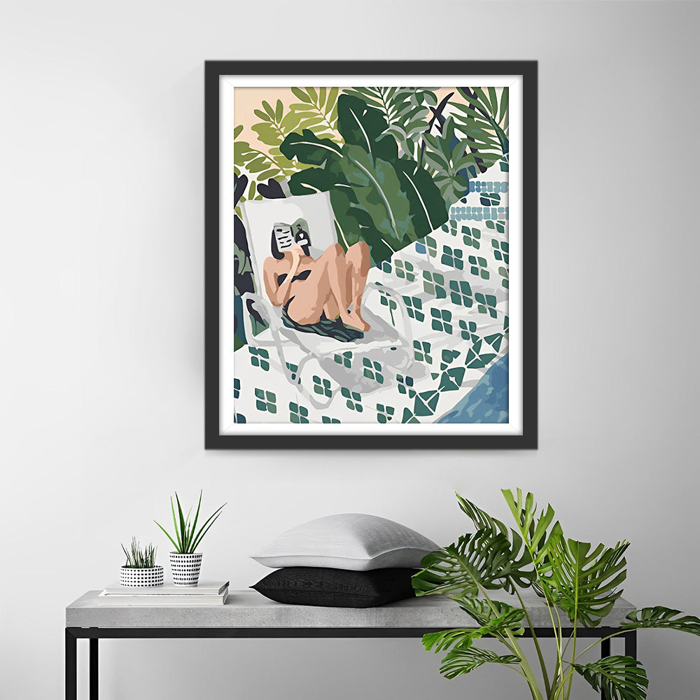 Woman by Swimming Pool Diamond Painting