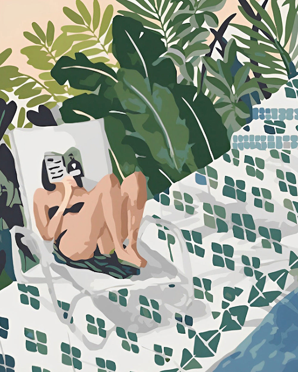 Woman by Swimming Pool Diamond Painting