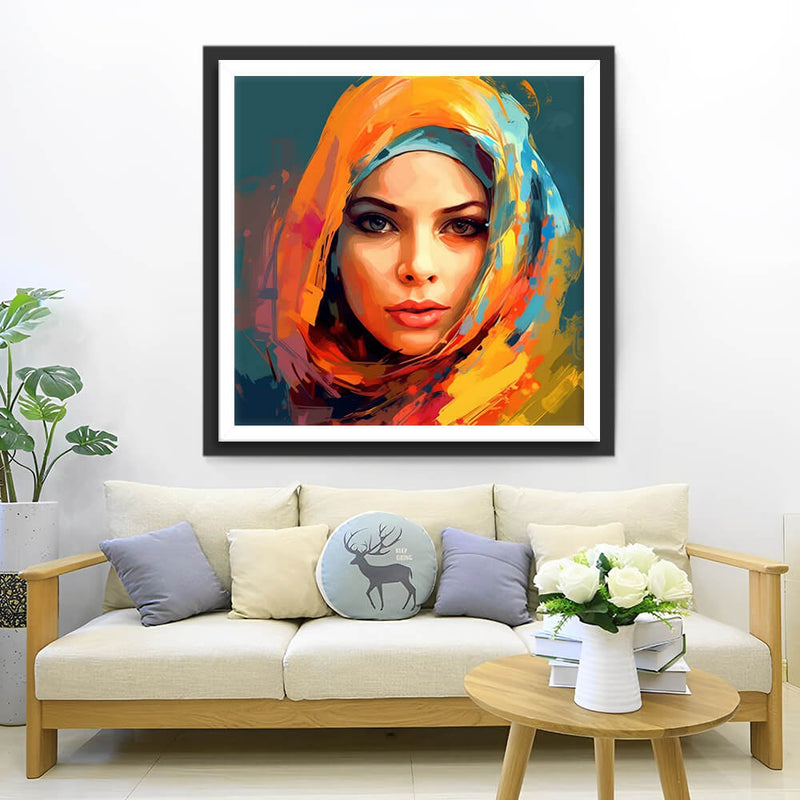 Woman in Hijab Diamond Painting