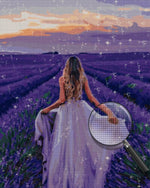 Woman in Puprple Lavender Field Diamond Painting