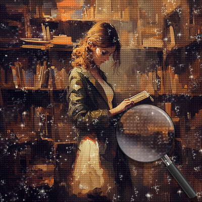 Woman in the Library Diamond Painting