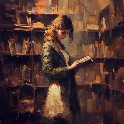 Woman in the Library Diamond Painting 