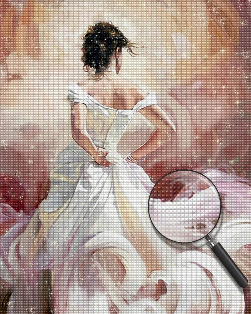 Woman in White Dress Diamond Painting