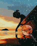 Woman on the Boat at Sunset Diamond Painting