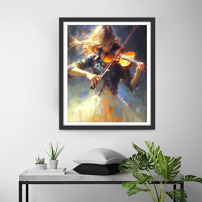 Woman Playing the Violin Diamond Painting