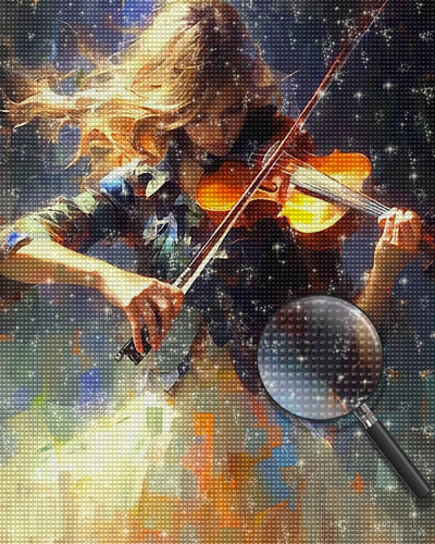 Woman Playing the Violin Diamond Painting