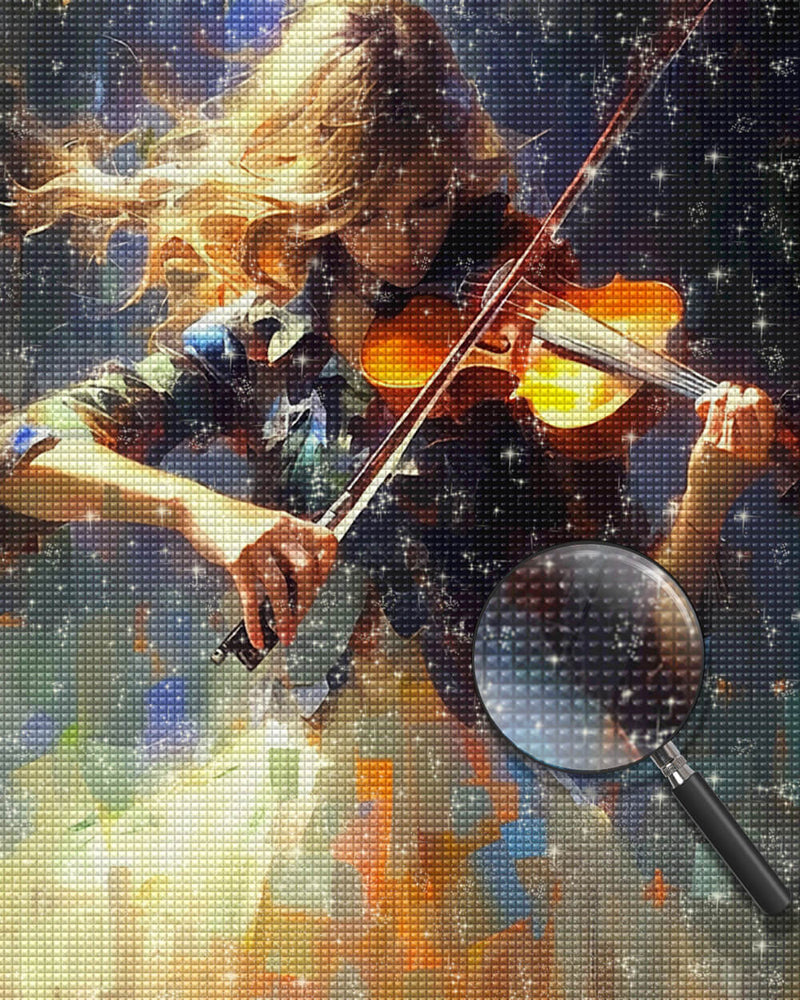 Woman Playing the Violin Diamond Painting