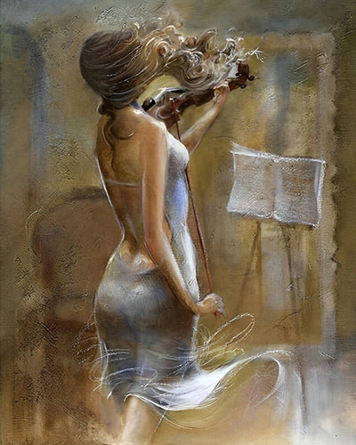 Woman Playing the Violin Diamond Painting