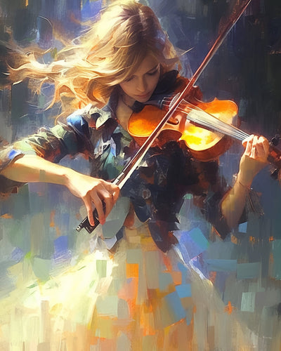 Woman Playing the Violin Diamond Painting