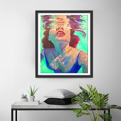 Woman Swimming in the Clear Water Diamond Painting