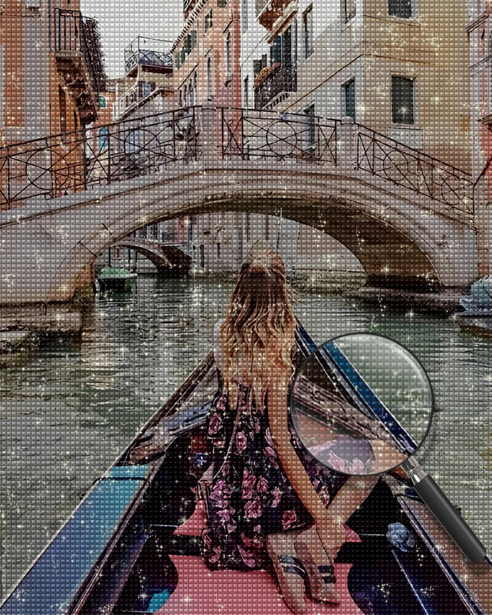 Woman Traveling by Boat Diamond Painting