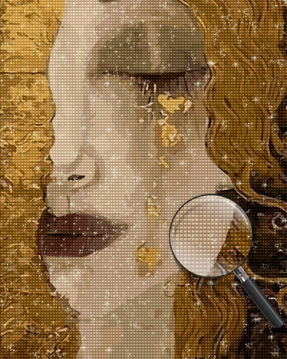 Woman with Golden Tears Diamond Painting