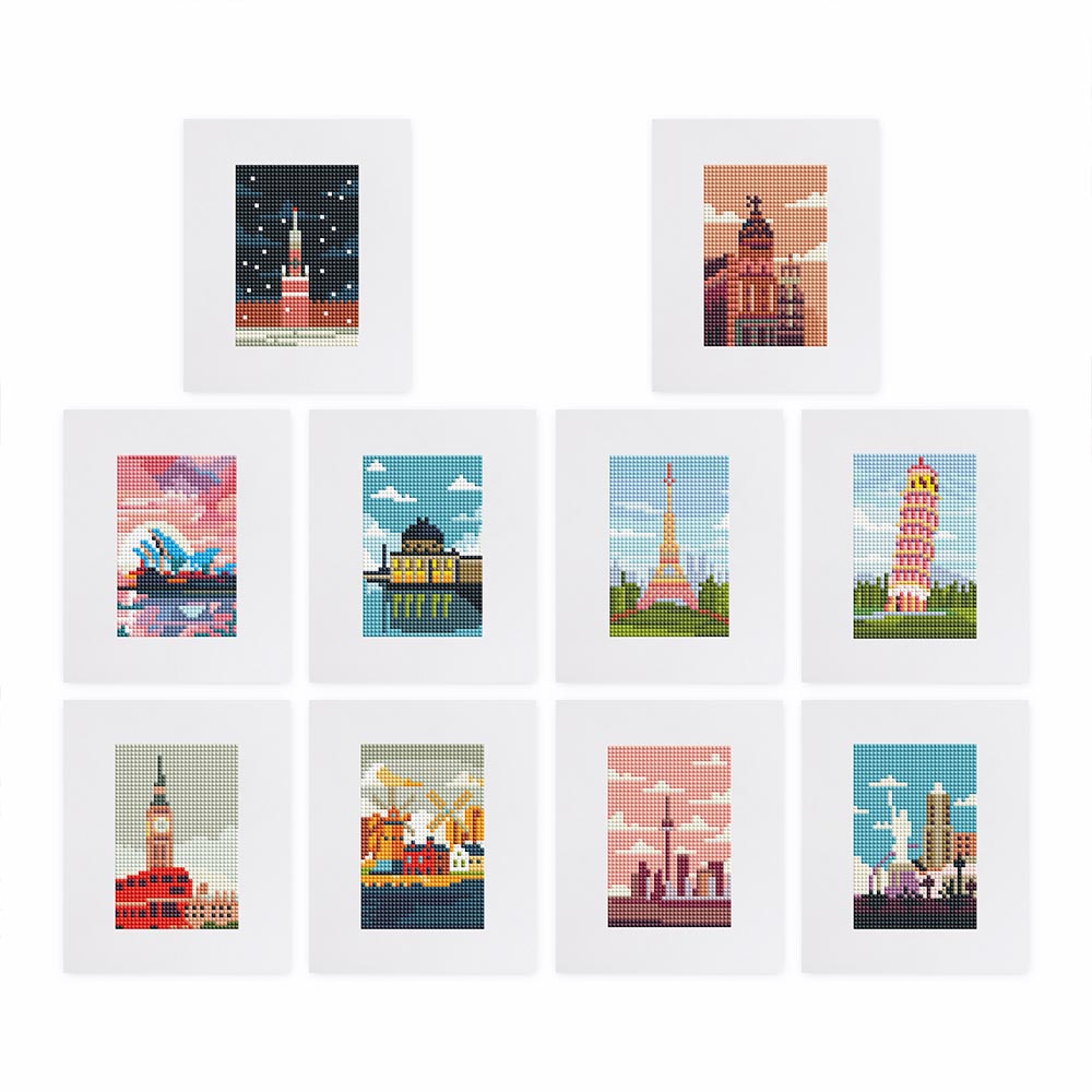 World Cities 10Pcs - Mini Diamond Painting Kit