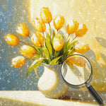 Yellow Tulips in a White Vase Diamond Painting