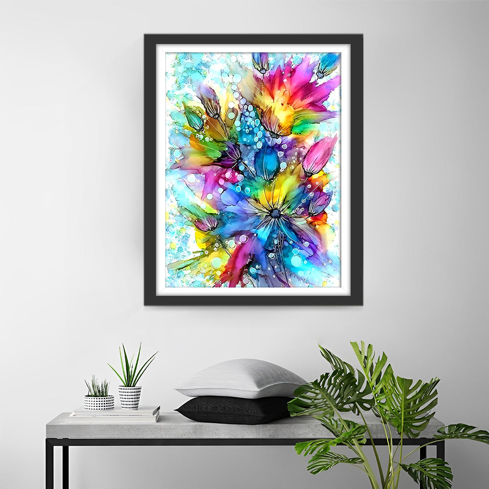 Multicolored Abstract Art Flowers Diamond Painting