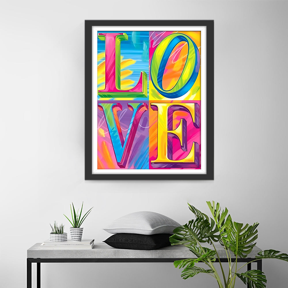 Word LOVE Colorful Diamond Painting