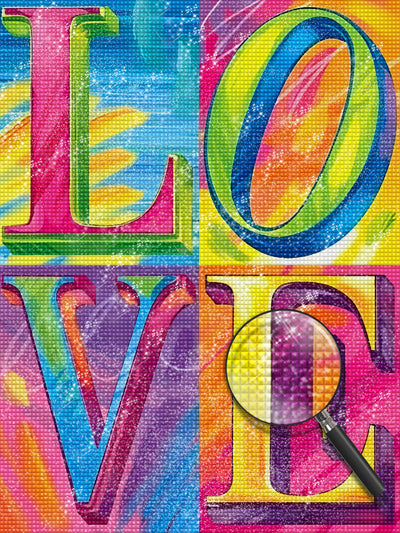 Word LOVE Colorful 5D DIY Diamond Painting Kits