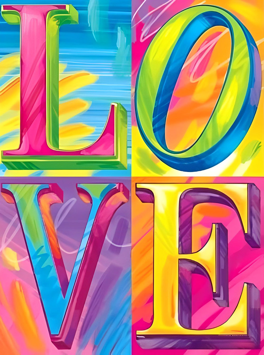 Word LOVE Colorful Diamond Painting