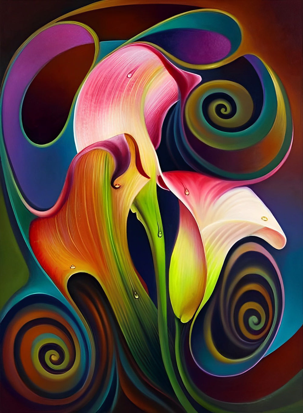 Abstract Art Tulips Diamond Painting