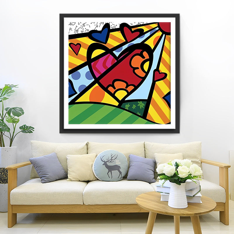 Heart and Sun Abstract Art Diamond Painting