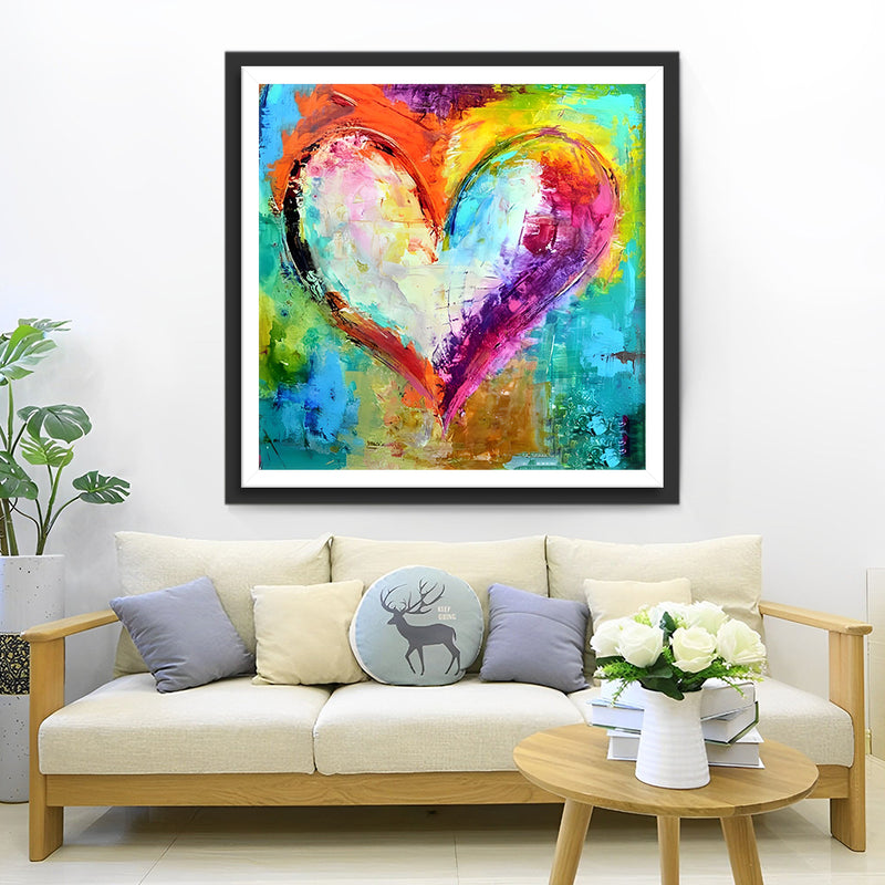 Abstract Art Love Heart Diamond Painting
