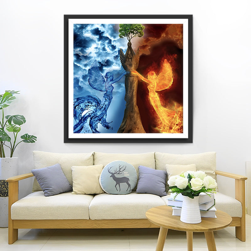 Water and fire angels Diamond Painting