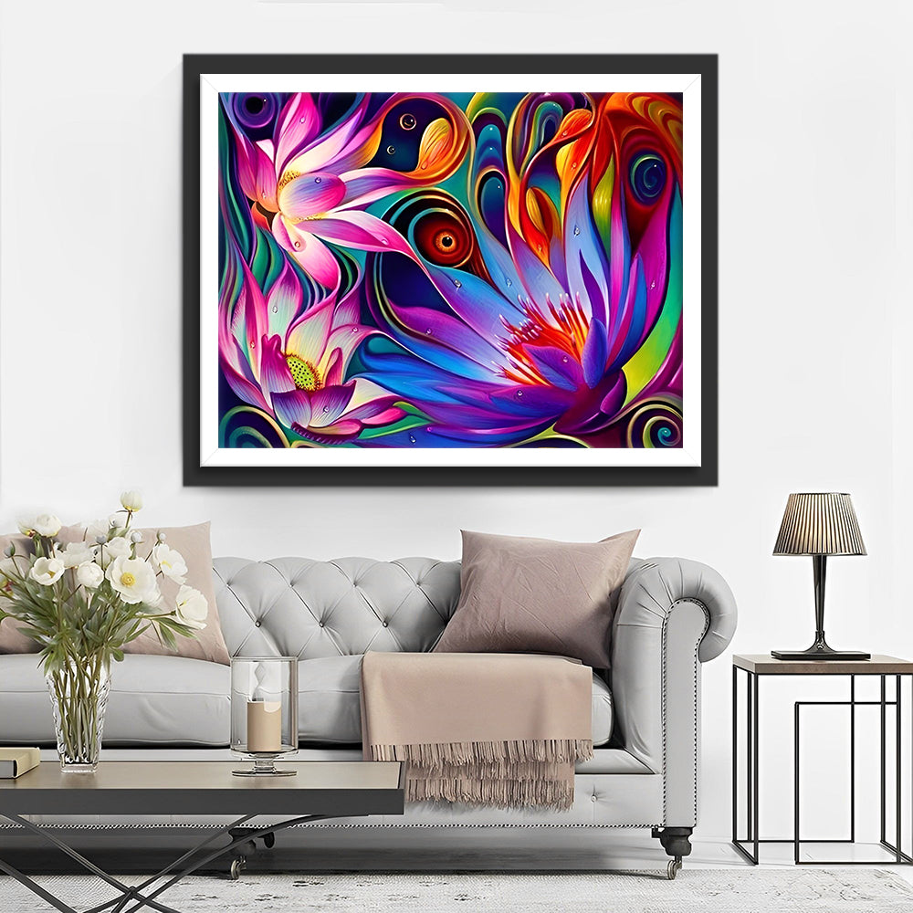Strange Lotus of Abstract Art Diamond Painting