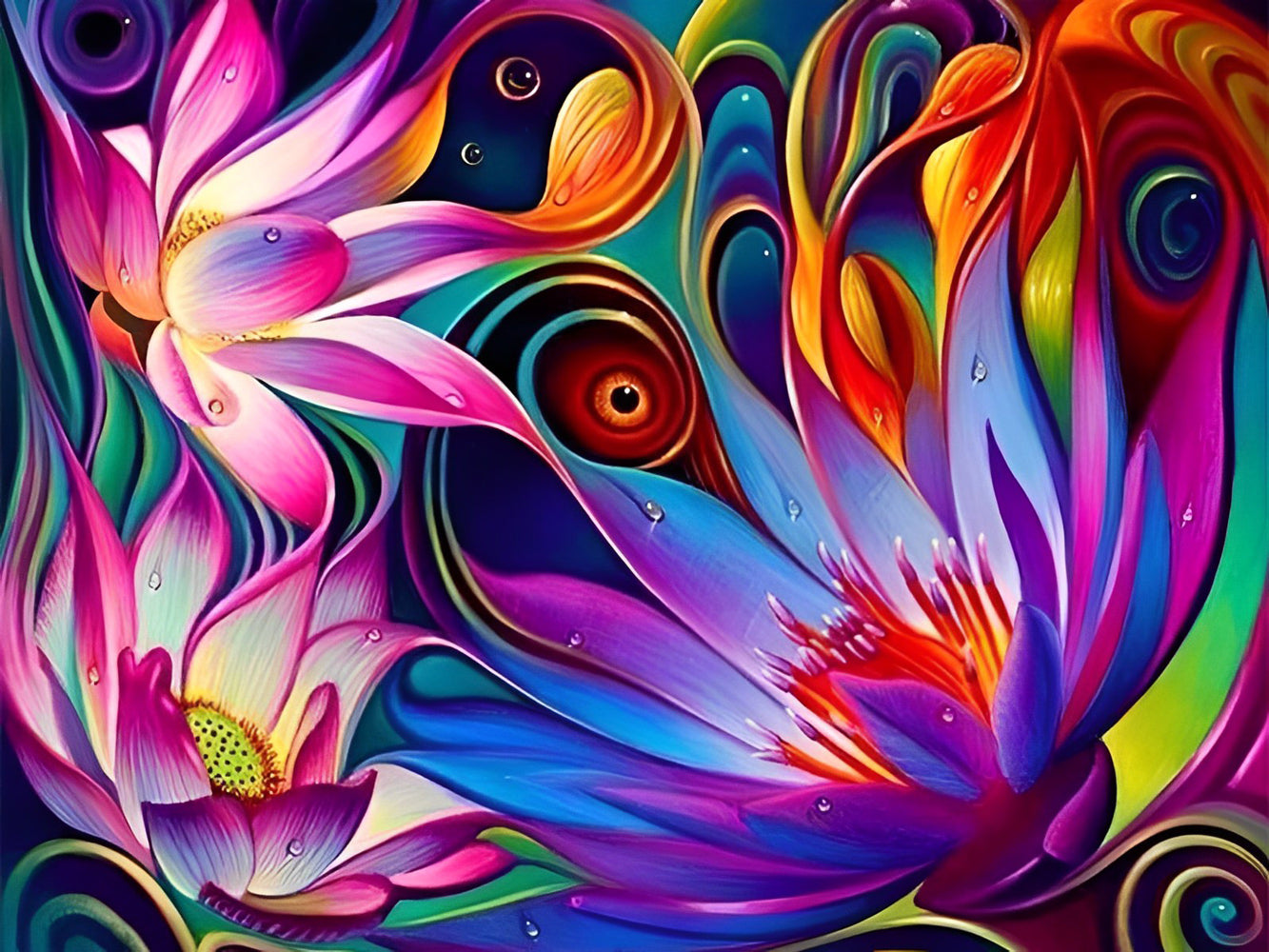 Strange Lotus of Abstract Art Diamond Painting