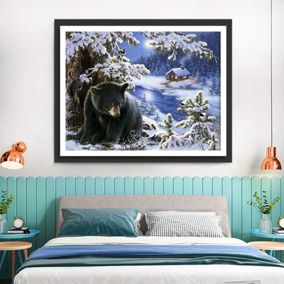 Black Bear in the Snow 5D DIY Diamond Painting Kits