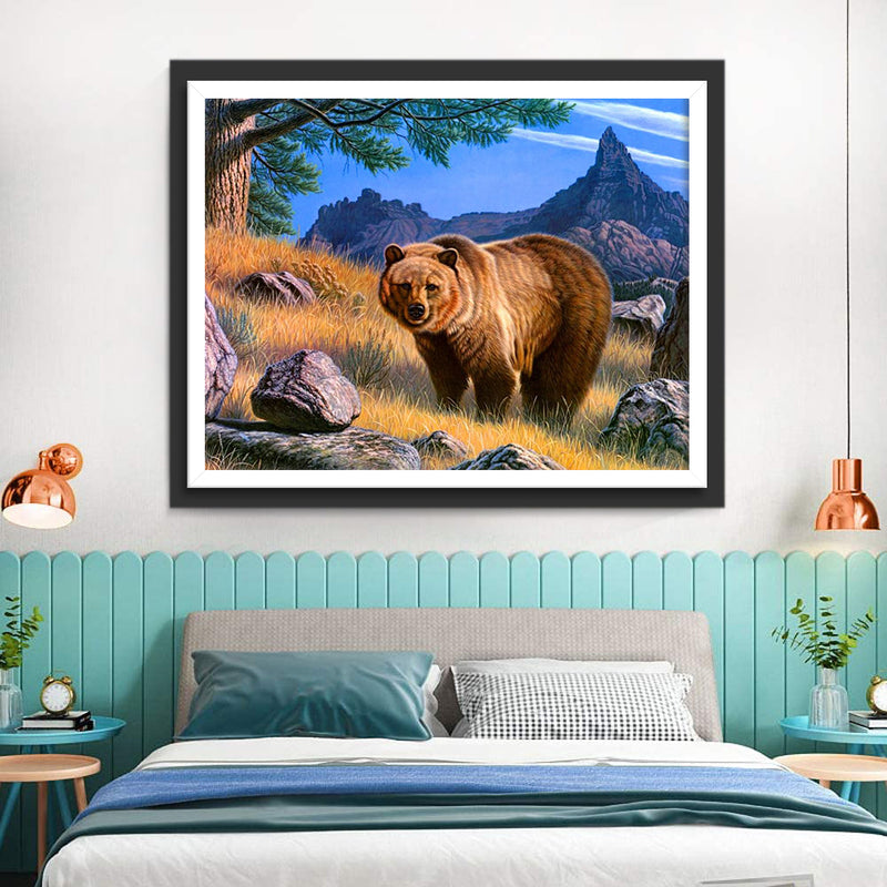 Brown Bear in the Mountains 5D DIY Diamond Painting Kits