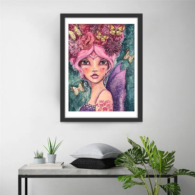 The Elf with Pink Hair Diamond Painting