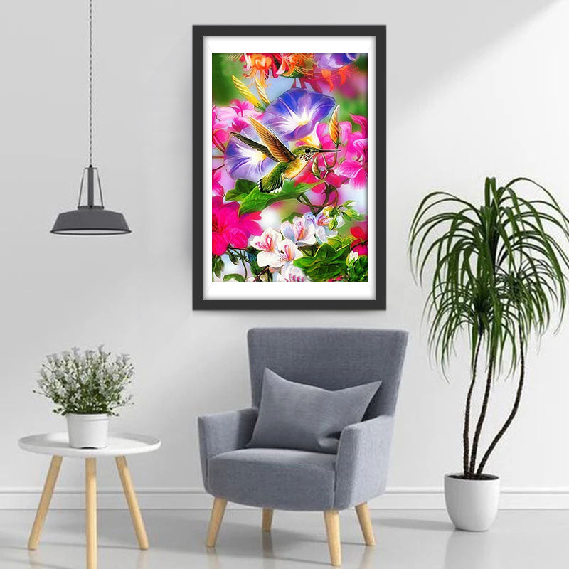 Hummingbird and Bindweed Diamond Painting