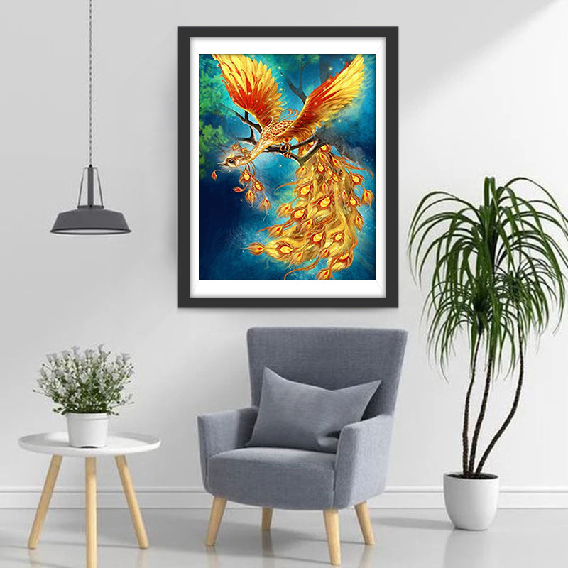 Beautiful Golden Phoenix Diamond Painting