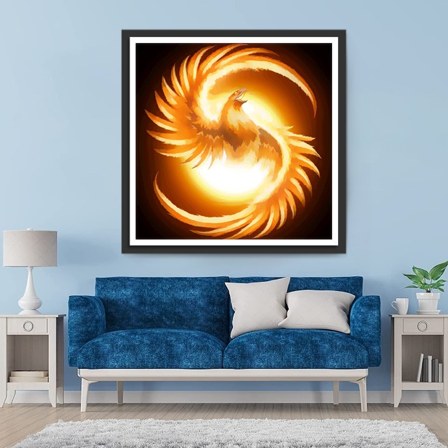 Flying Phoenix and the Golden Light Diamond Painting