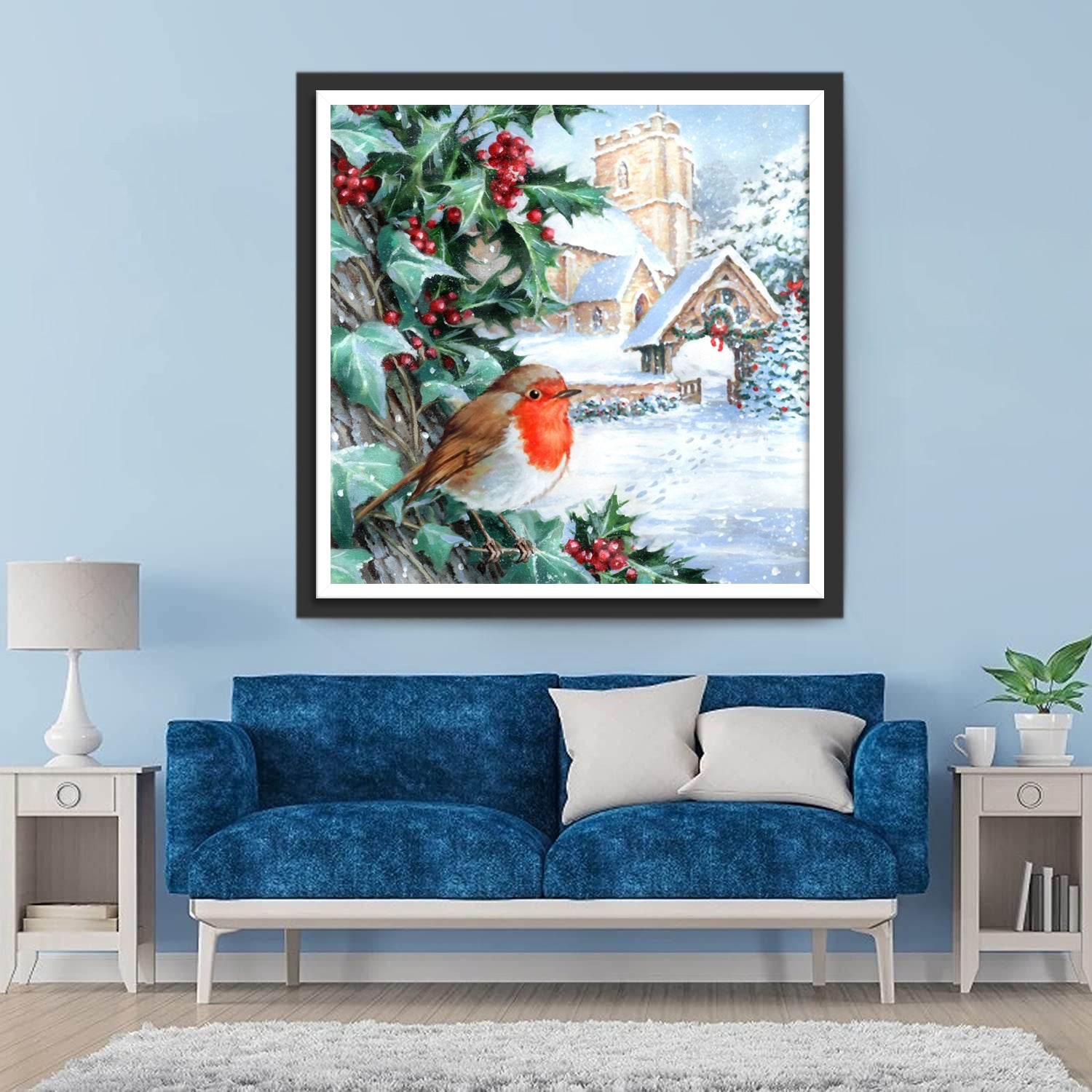 Chickadee and Christmas Diamond Painting