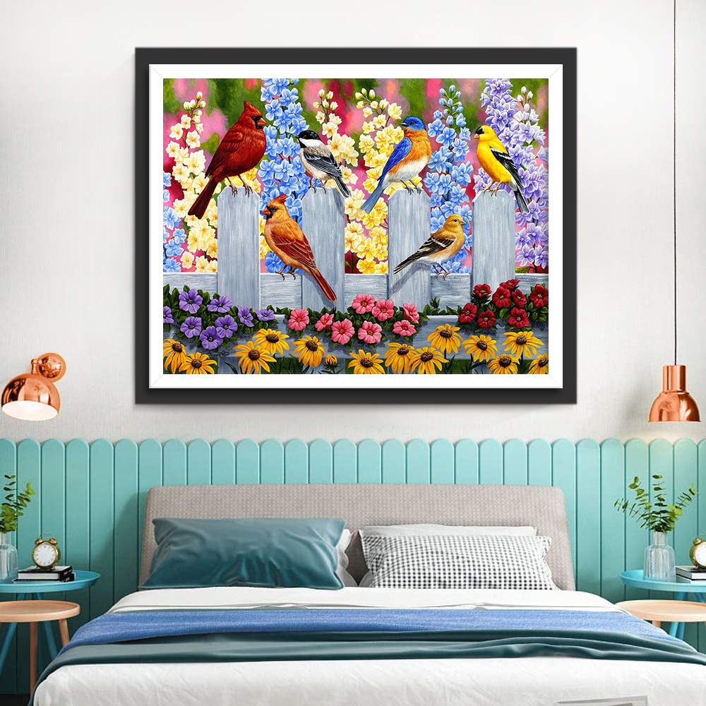 Birds on the Fence Diamond Painting