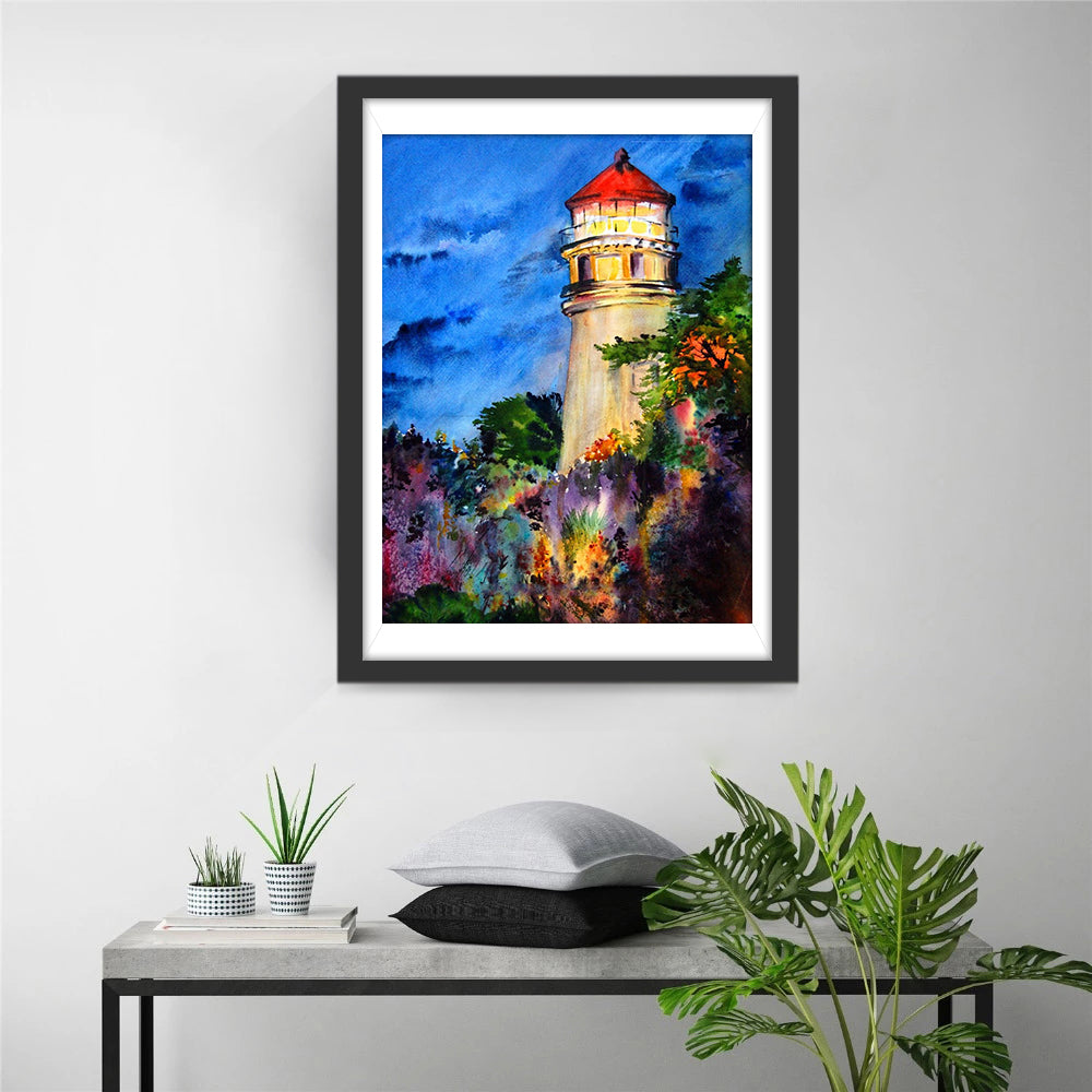 Lighthouse and Flowers Diamond Painting
