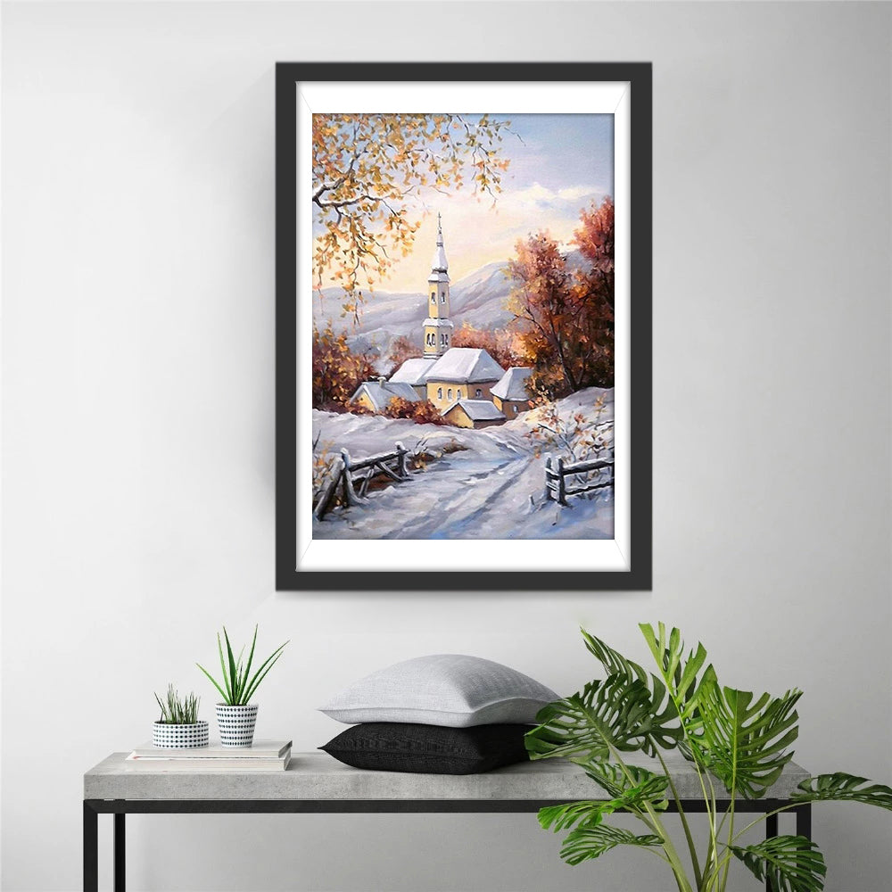 Winter Chapel Diamond Painting