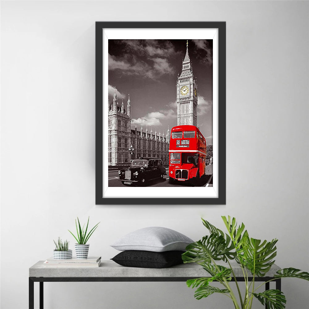 Big Ben and Red Double Decker Bus Diamond Painting