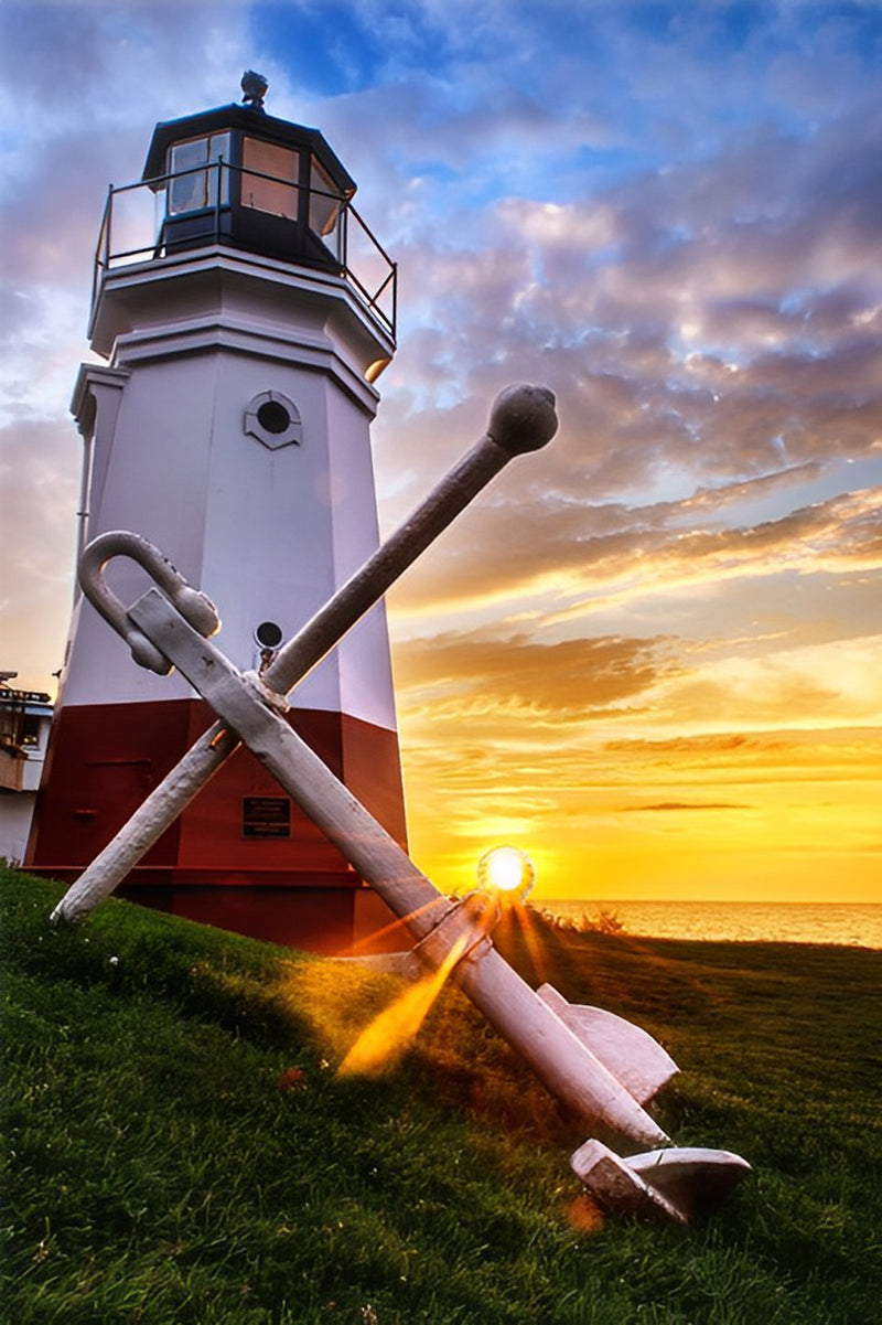 Boat Anchor and Lighthouse Diamond Painting