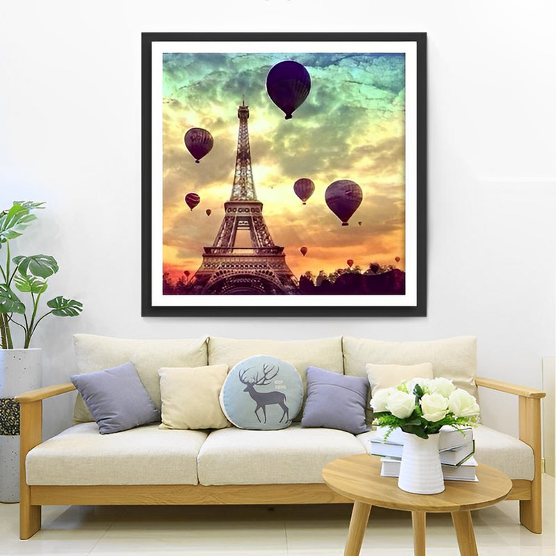 Eiffel Tower and Hot Air Balloons 5D DIY Diamond Painting Kits