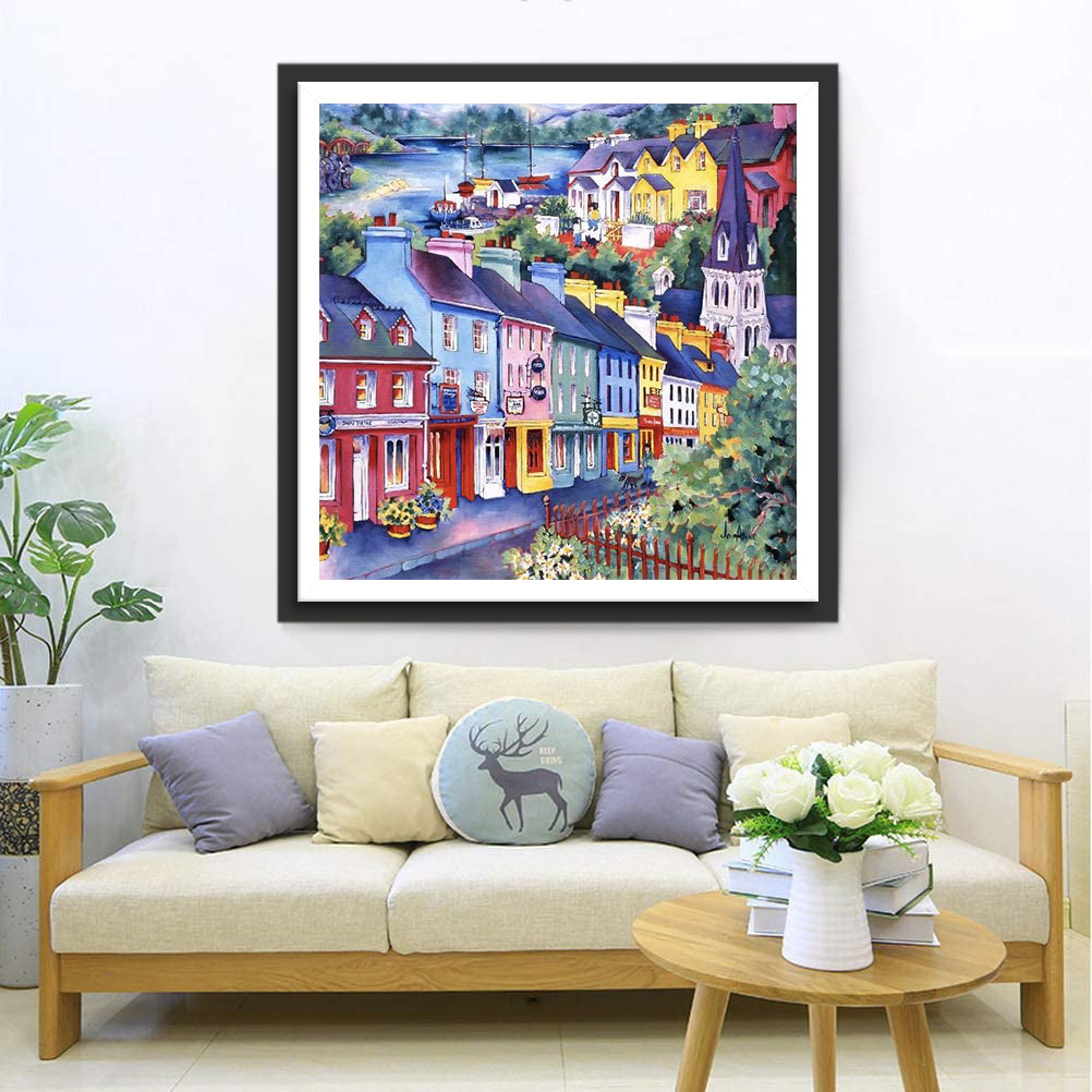 Small European Village Diamond Painting