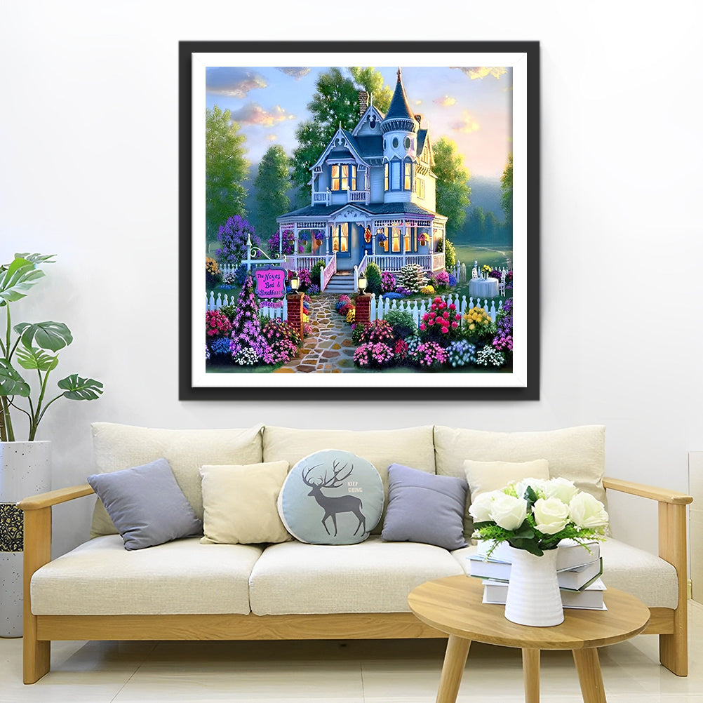 The Villa Among Flowers Diamond Painting