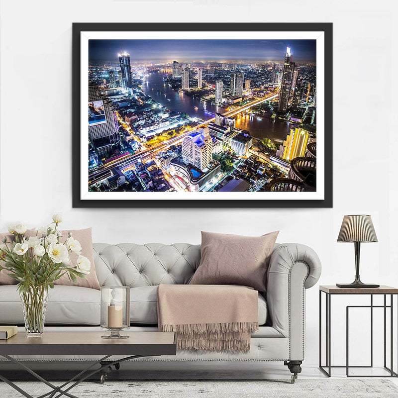 Night View of the Chao Phraya River in Thailand 5D DIY Diamond Painting Kits