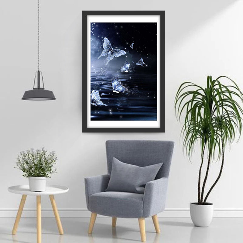 Silver Butterflies Diamond Painting