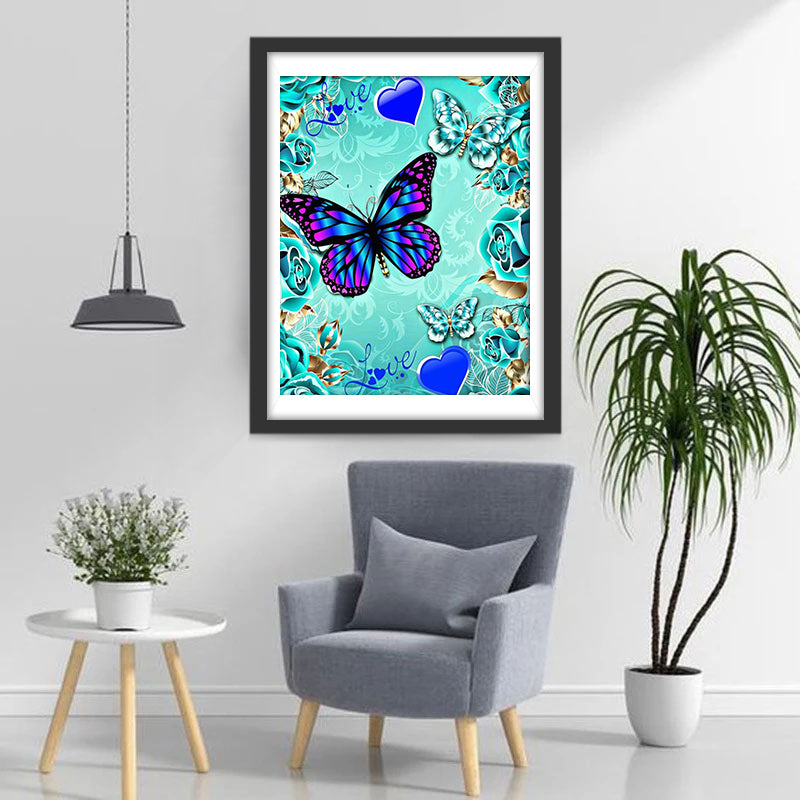 Butterflies and Crown of Blue Roses 5D DIY Diamond Painting Kits